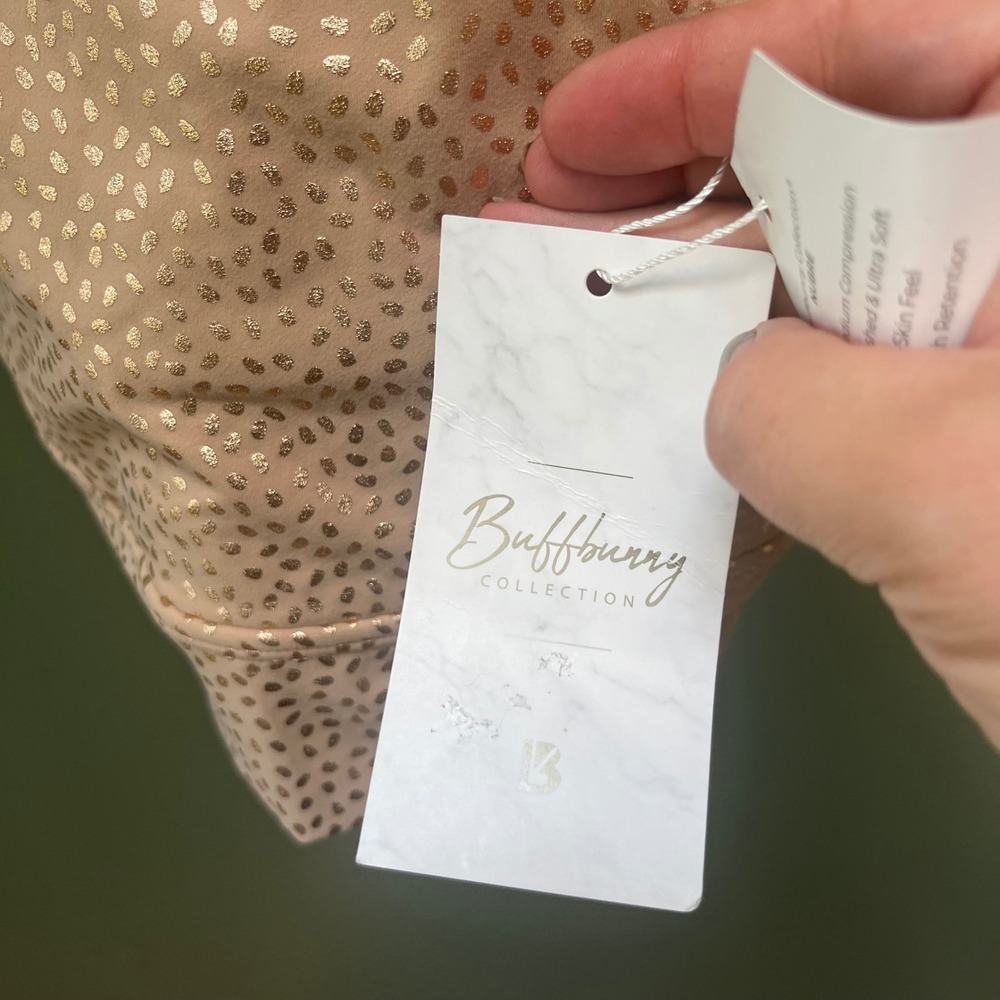 Buffbunny Collection Nubre Sports Bra Gold Dot Criss Cross Straps Athleisure - Picture 3 of 5